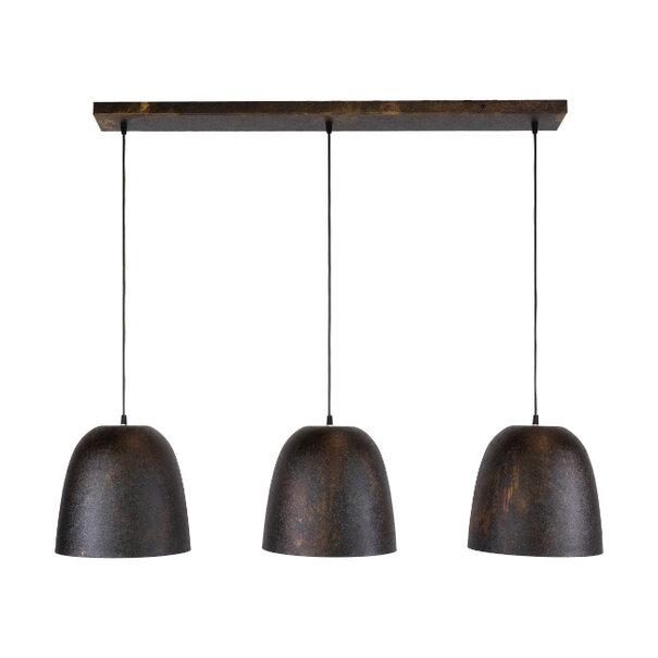 BelaLuz Industriële hanglamp Fume 3-lichts Smoked brown