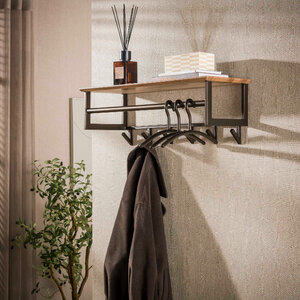 BelaLuz Modern industriële kapstok Peru 6 haken Drift brown