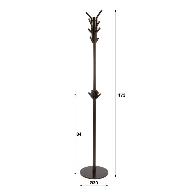 BelaLuz Modern industriële staande kapstok Lema Drift brown