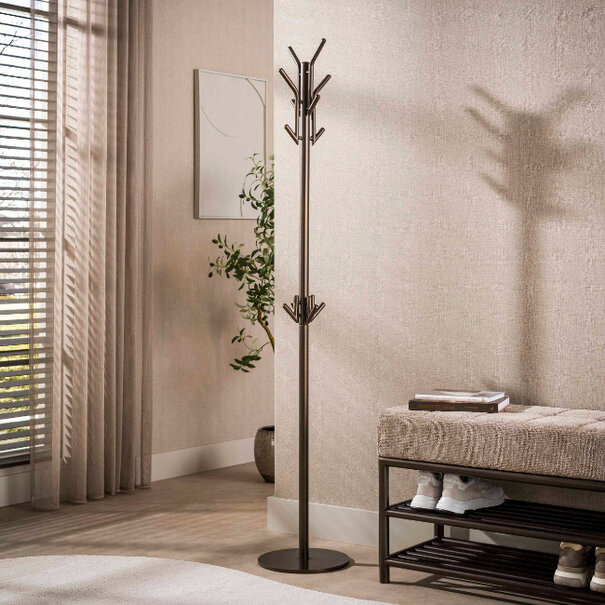 BelaLuz Modern industriële staande kapstok Lema Drift brown