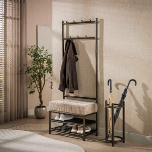 BelaLuz Modern industriële garderobebank Lema 70 cm Drift brown