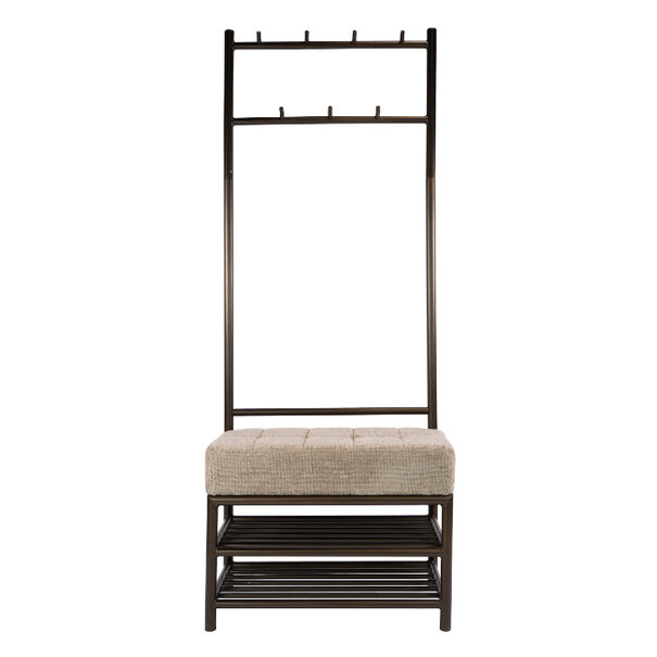 BelaLuz Modern industriële garderobebank Lema 70 cm Drift brown