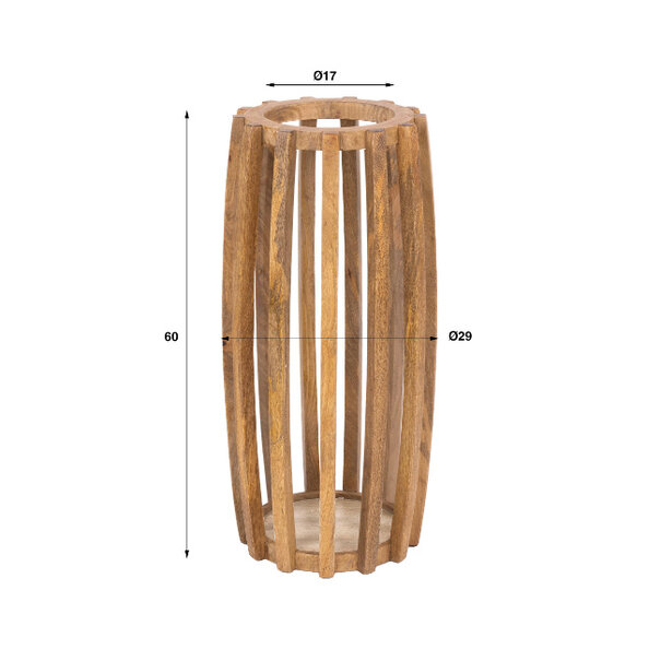 BelaLuz Landelijk moderne paraplubak Ubud Massief mango zand