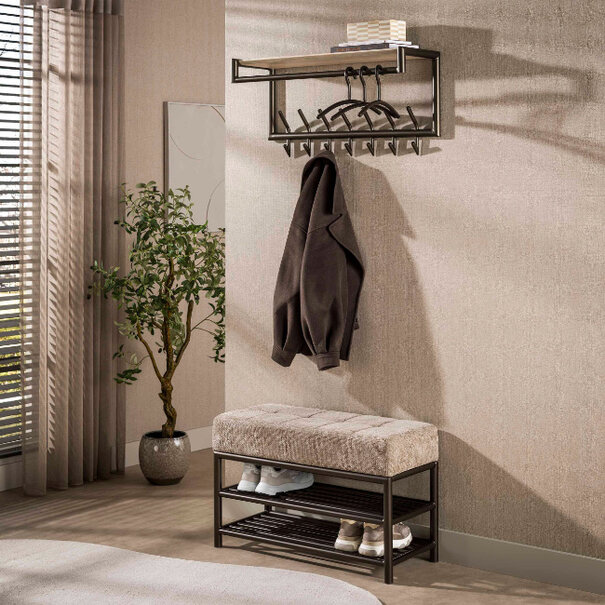 BelaLuz Modern hotel chique schoenenbank Lema 85 cm Drift brown