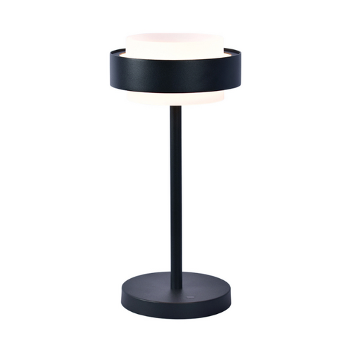 Modern minimalistische tafellamp Puleggia 1-lichts zwart