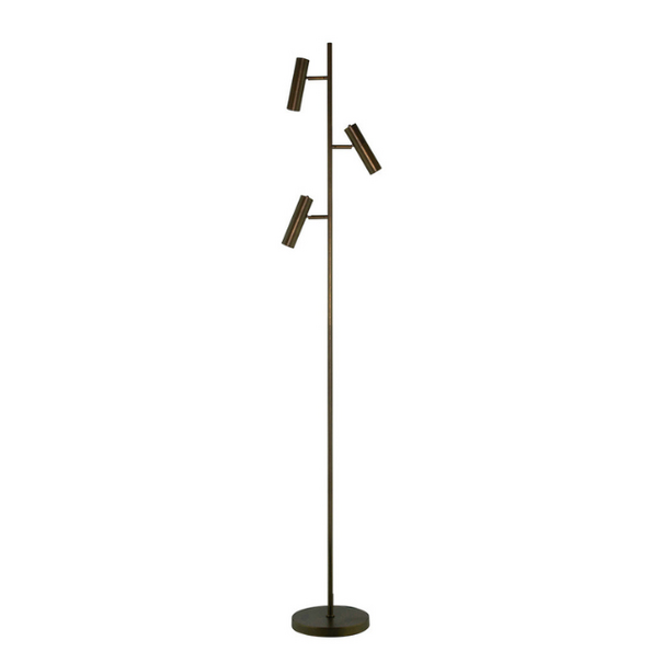 Freelight Industrieel modern vloerlamp Undici 3-lichts brons