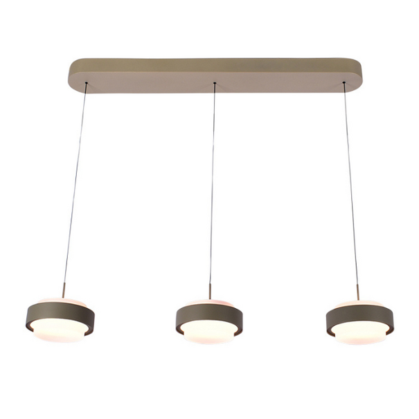 Freelight Moderne hanglamp Puleggia 3-lichts Balk olijfgroen
