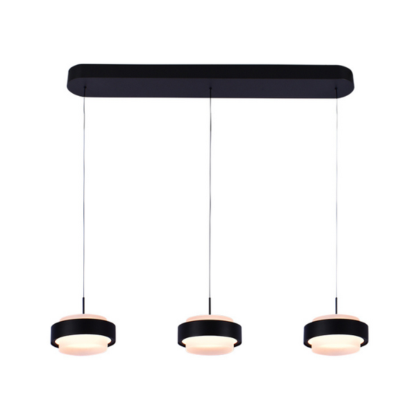 Freelight Moderne hanglamp Puleggia 3-lichts Balk zwart