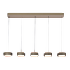 Freelight Moderne hanglamp Puleggia 5-lichts balk olijfgroen