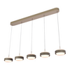 Freelight Moderne hanglamp Puleggia 5-lichts balk olijfgroen