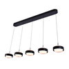 Freelight Moderne hanglamp Puleggia 5-lichts balk zwart