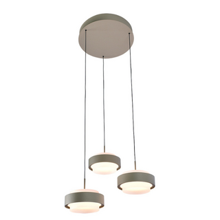 Hanglamp Puleggia 3-lichts rond olijfgroen