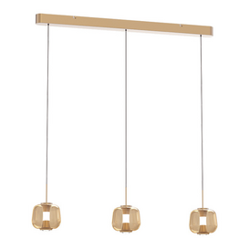 Hanglamp Rosa 3-lichts Balk Rosé-Goud