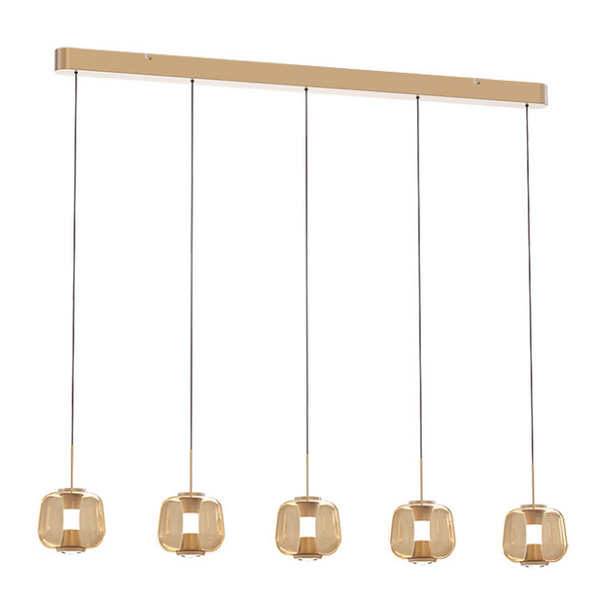 Freelight Hotel chique hanglamp Rosa 5-lichts balk Rosé-Goud