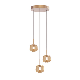 Hanglamp Rosa 3-lichts getrapt rosé-goud