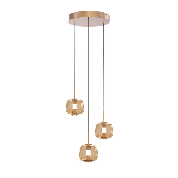 Freelight Hotel chique hanglamp Rosa 3-lichts getrapt rosé-goud