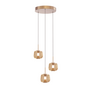 Hotel chique hanglamp Rosa 3-lichts getrapt rosé-goud
