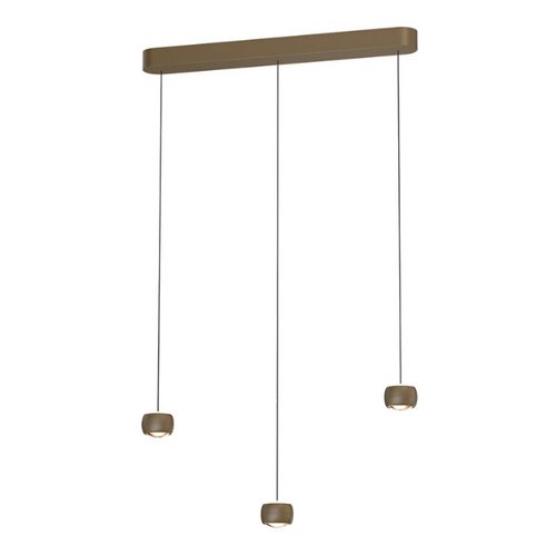 Moderne hanglamp Cosmo 3-lichts op balk brons