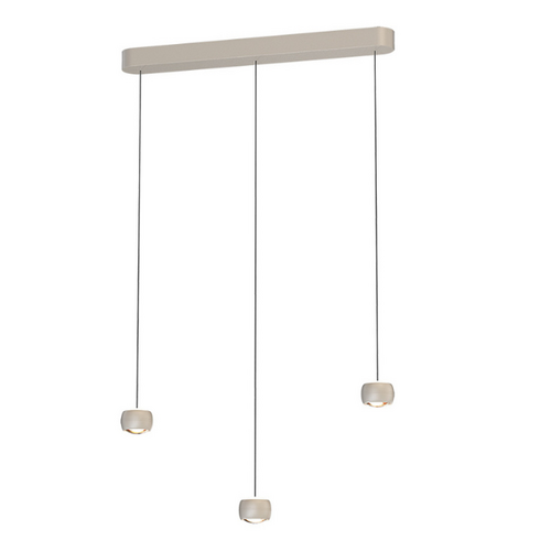 Moderne hanglamp Cosmo 3-lichts op balk crème