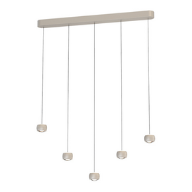 Hanglamp Cosmo 5-lichts op balk crème