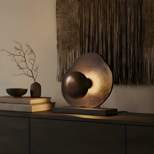 Modern industriële tafellamp Earth 1-lichts antiek koper