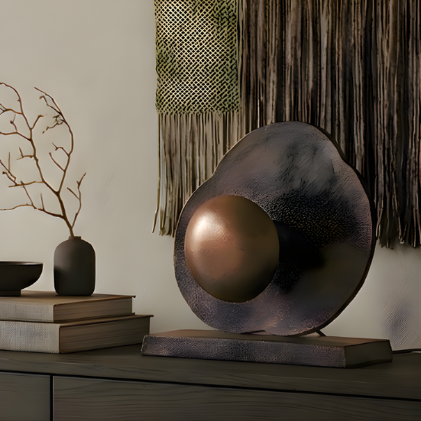 BelaLuz Modern industriële tafellamp Earth 1-lichts antiek koper