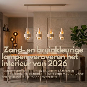  Zand- en bruinkleurige lampen veroveren het interieur van 2026
