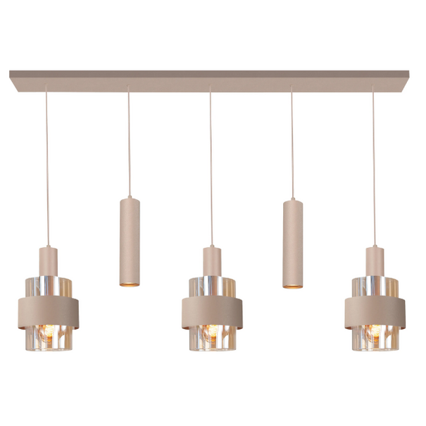 Highlight Moderne hanglamp Marrone 5-lichts zand