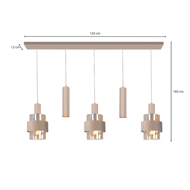 Highlight Moderne hanglamp Marrone 5-lichts zand