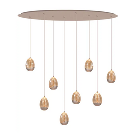 Hanglamp Champagne Egg 8-lichts ovaal