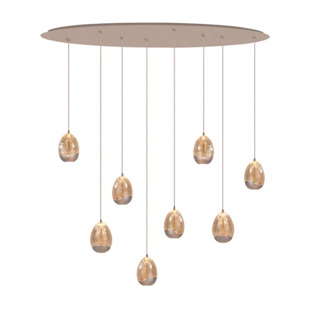 Highlight Modern design hanglamp Champagne Egg 8-lichts ovaal