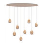 Modern design hanglamp Champagne Egg 8-lichts ovaal