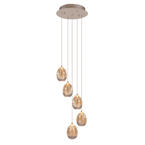 Moderne design hanglamp Champagne Egg 5-lichts getrapt