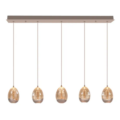 Modern design hanglamp Champagne Egg 5-lichts balk