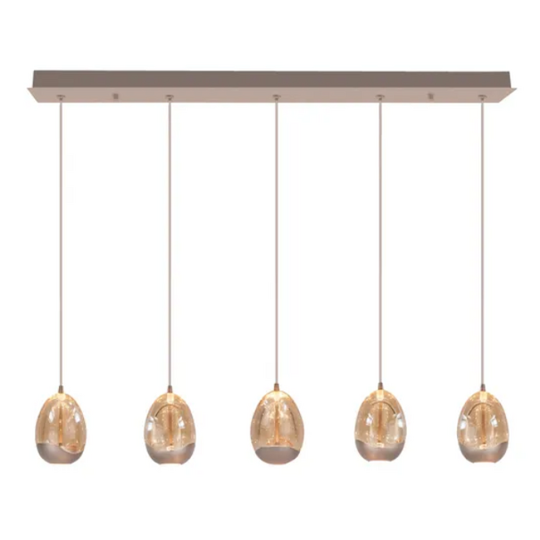 Highlight Modern design hanglamp Champagne Egg 5-lichts balk