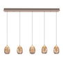 Modern design hanglamp Champagne Egg 5-lichts balk
