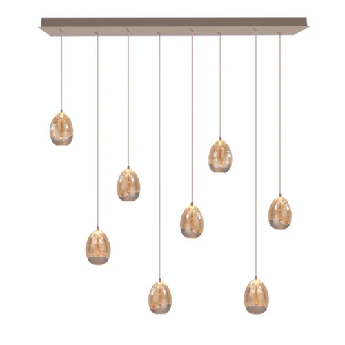 Modern design hanglamp Champagne Egg 8-lichts balk