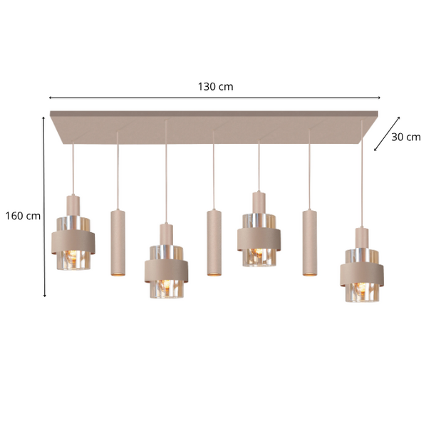 Highlight Moderne hanglamp Marrone 7-lichts zand