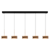 Highlight Moderne hanglamp Enzo 5-lichts op balk brons