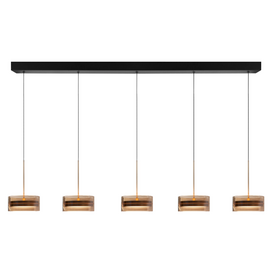 Hanglamp Enzo 5-lichts brons op balk