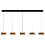 Moderne hanglamp Enzo 5-lichts op balk brons