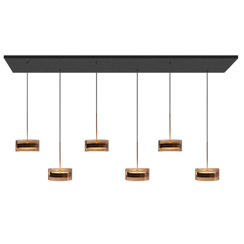 Moderne hotel chique hanglamp Mini Enzo 6-lichts brons