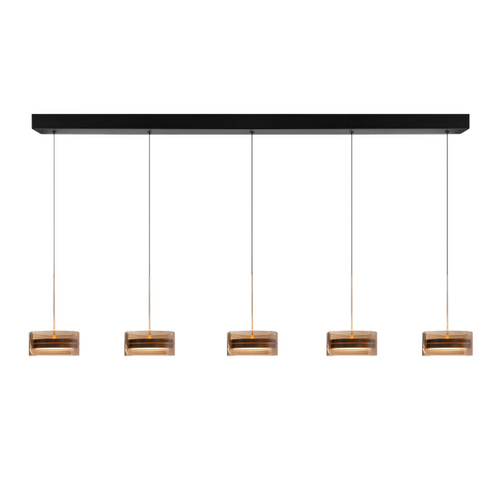 Modern hotel chique hanglamp Mini Enzo 5-lichts brons