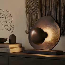 Tafellamp Earth 1-lichts Antiek bruin
