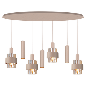 Highlight Moderne hanglamp Marrone 7-lichts zand ovaal