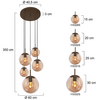 Steinhauer Moderne hanglamp Bollique 5-lichts cacao met amber glas