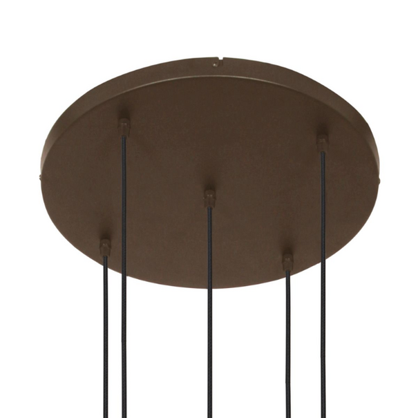 Steinhauer Moderne hanglamp Bollique 5-lichts cacao met amber glas