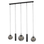 Moderne hanglamp Bollique 5-lichts smoke kokers