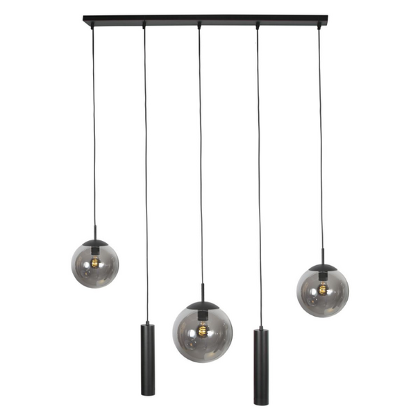 Steinhauer Moderne hanglamp Bollique 5-lichts smoke kokers