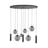 Steinhauer Moderne hanglamp Bollique 9-lichts ovaal smoke